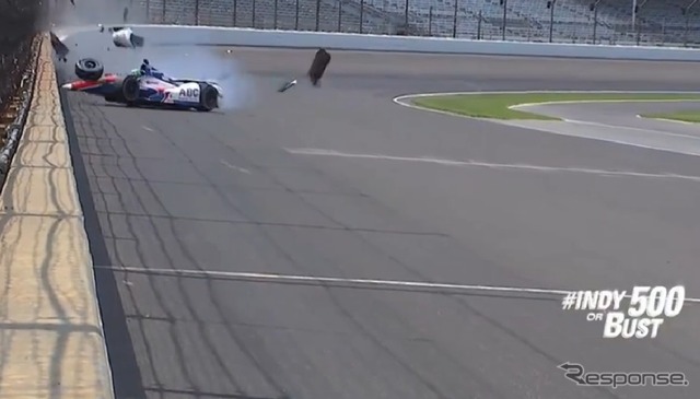 INDYが公開したクラッシュ時の動画キャプチャ