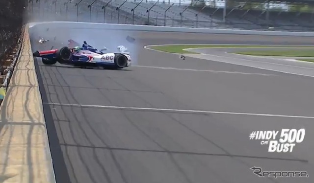 INDYが公開したクラッシュ時の動画キャプチャ