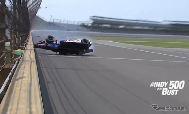 INDYが公開したクラッシュ時の動画キャプチャ