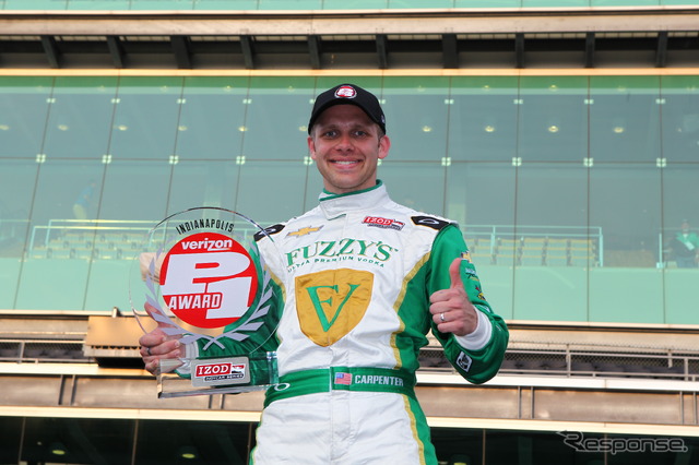インディ500のポールを獲得したエド・カーペンター。写真:IndyCar