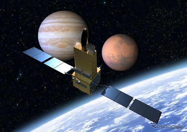 イプシロンロケット初号機で打ち上げられる予定の惑星分光観測衛星「SPRINT-A」。