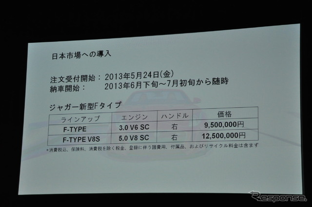 ジャガー Fタイプ 発表のようす