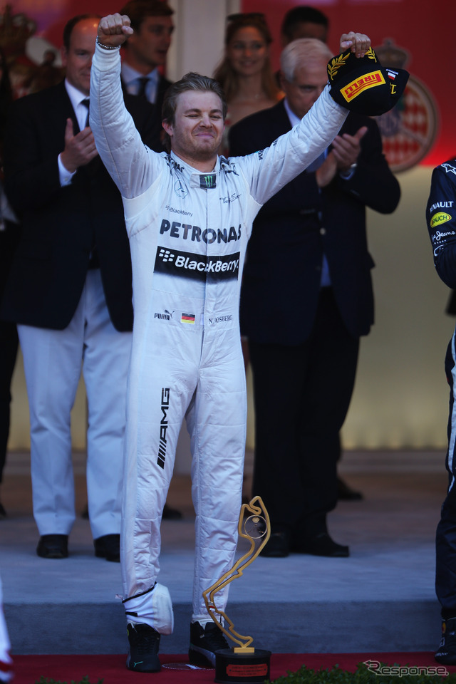 モナコGP優勝のニコ・ロズベルグ（メルセデスAMG、2013年）