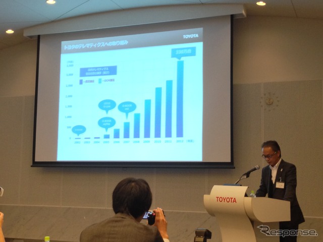 スマートコミュニティ13にて講演するトヨタ自動車の友山茂樹常務