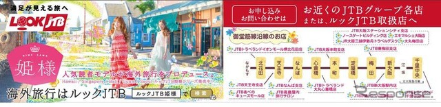 車内も御堂筋線沿線のJTB店舗紹介などの広告を掲出する。