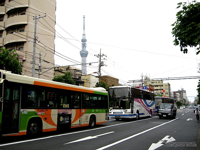 墨田区内 路線バスと高速バス
