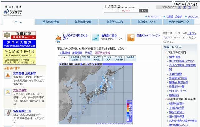 気象庁のホームページ