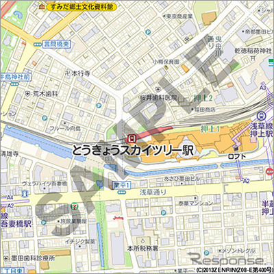 「AreaCutter Web版」 地図画像の出力イメージ