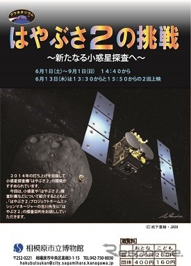 「はやぶさ2の挑戦～新たなる小惑星探査へ～」のポスター。