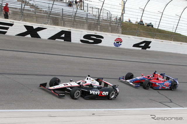 フロントロウ発進のパワー（左）とアンドレッティは、最終的に表彰台に乗れなかった。写真：IndyCar