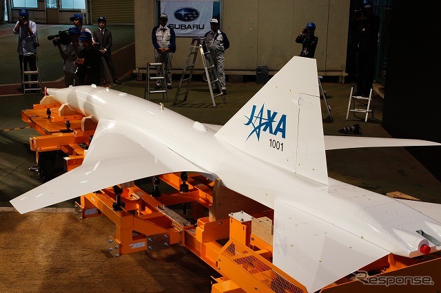 宇宙航空研究開発機構(JAXA)が超音速機のソニックブーム低減実験「D-SENDプロジェクト」で使用する試験用の機体、S3CM(S-cube Concept Mogel)