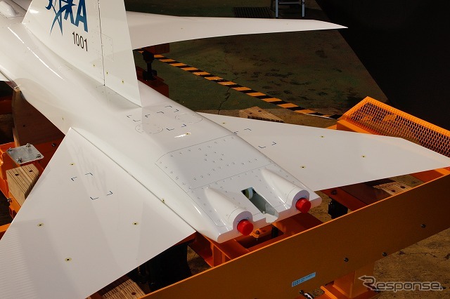 宇宙航空研究開発機構(JAXA)が超音速機のソニックブーム低減実験「D-SENDプロジェクト」で使用する試験用の機体、S3CM(S-cube Concept Mogel)