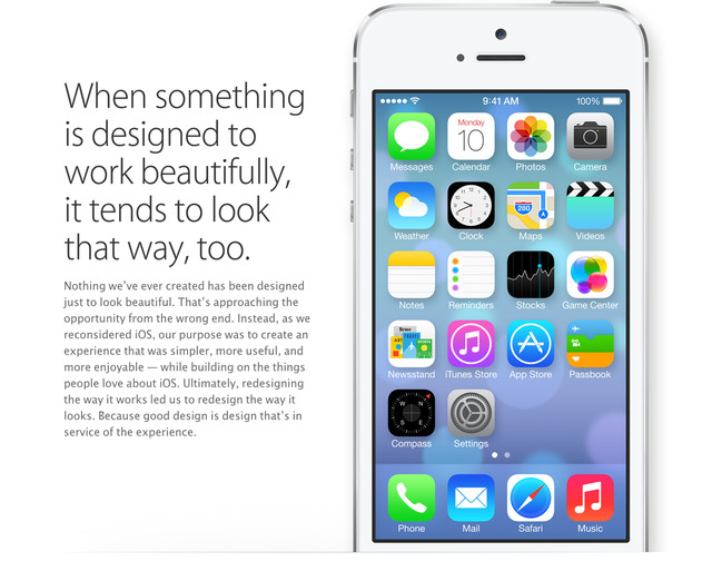 フラットでシンプルなデザインになったiOS 7