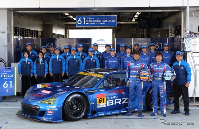 SUBARU BRZ陣営は、惜しくもGT300クラス開幕3戦連続ポール達成ならず。写真:SUBARU/STI(第2戦にて)