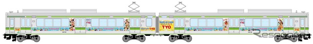 新潟地区で運転する東京ディズニーリゾート30周年記念のADトレイン。E127系を使用する。