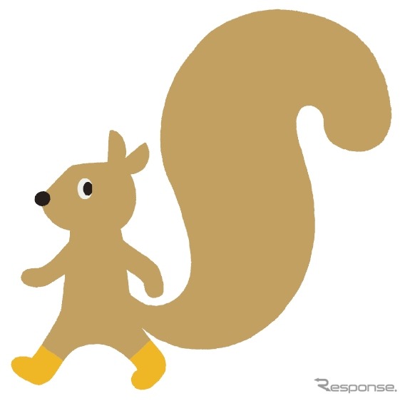 BRTのイメージキャラクターとして描かれたリス。