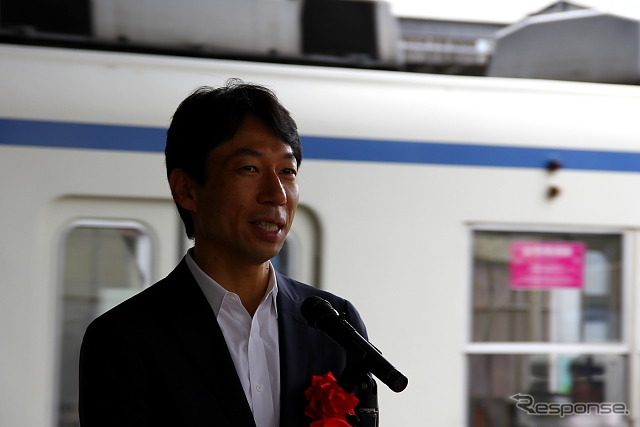 東武60000系 柏駅出発式 柏市長・秋山浩保氏