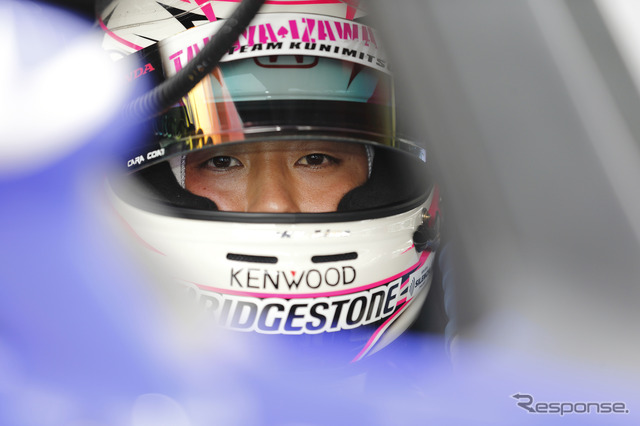 決勝3位、現在ポイントリーダーの伊沢拓也(#100 HSV-010)。写真:Honda