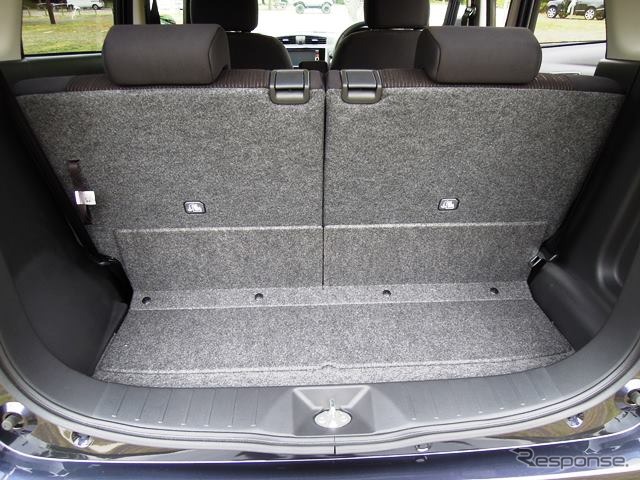荷室の奥行きは後席のシート位置によって245mmから拡大できる。後席を格納したときの最大フロア長は1095mm。