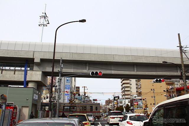 連続立体交差事業工事がすすむ京成押上線