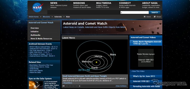 NASA小惑星ウェブサイト