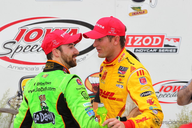アンドレッティ勢の1-2。優勝のヒンチクリフ(左)と2位のハンターレイ。写真:IndyCar