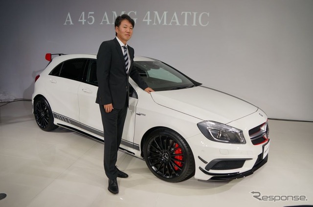 Aクラスの最強モデル A 45 AMG 4MATIC 発表会(写真:メルセデスベンツ日本の上野金太郎社長)