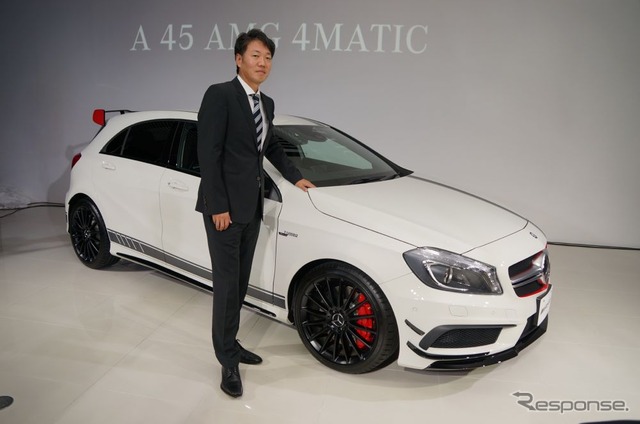 Aクラスの最強モデル A 45 AMG 4MATIC 発表会（写真：メルセデスベンツ日本の上野金太郎社長）