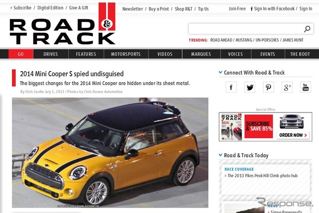 米国の自動車メディア、『ROAD & TRACK』がスクープした次期MINIハッチバック