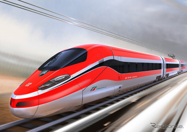 イタリア・トレニタリアが導入する高速車両「フレシアロッサ1000（ETR1000）」。ボンバルディアのV300ゼフィーロを採用した。