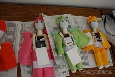 レスキュー人形ダミヤン。予選ではセンサ類は使用せず、審判団が目視で救助の様子を確認する