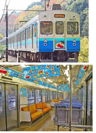 ガリガリ君の駅長「就任」に合わせ「ガリガリ君電車」も運転される。