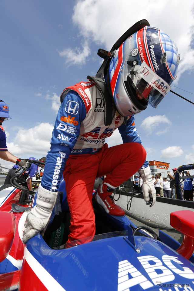 レース前半はトップ5圏内で走った佐藤琢磨。写真:Honda