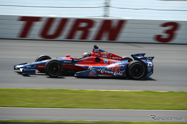 レース中盤までを支配したマルコ・アンドレッティだが、またも勝てず。写真:IndyCar