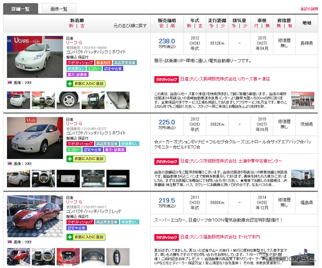 日産U-CARS・リーフ認定中古車