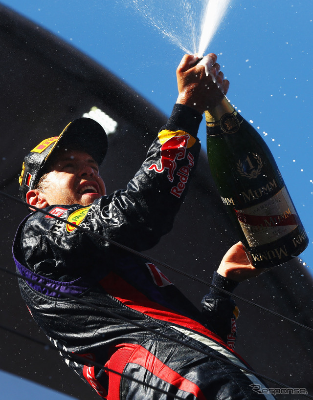 2013年 ドイツGPで勝利したレッドブルのセバスチャン・ベッテル