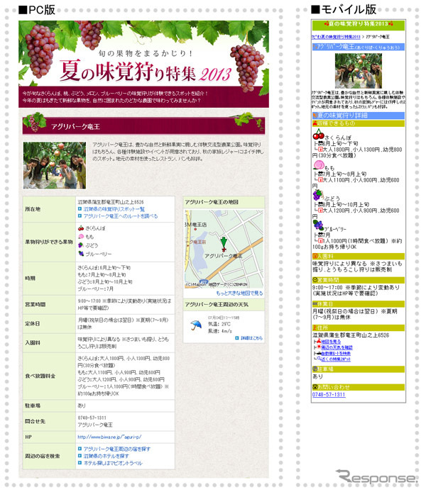 2013年度版・夏の味覚狩り特集