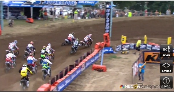 レッドバドのホールショット獲得競争(動画キャプチャ)