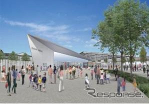 新鉄道博物館(仮称)の外観イメージ。交通科学博物館を発展的に解消させる形で2016年春にオープンする予定。