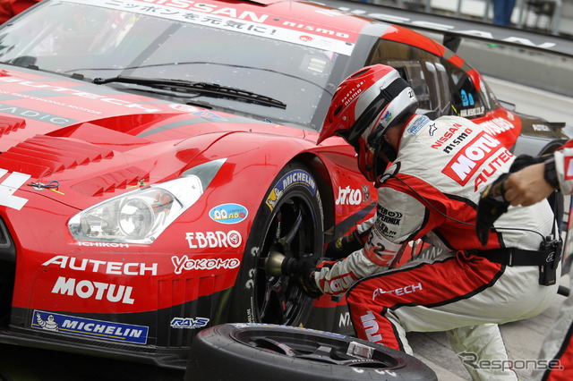 #23 GT-Rはサバイバルのなかで順位を上げて、3位。写真:NISSAN(セパン戦)