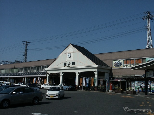 愛媛県松山市内にあるJRの松山駅。このほど台湾台北市内にある松山(ソンシャン)駅と友好駅協定を結ぶことになった。