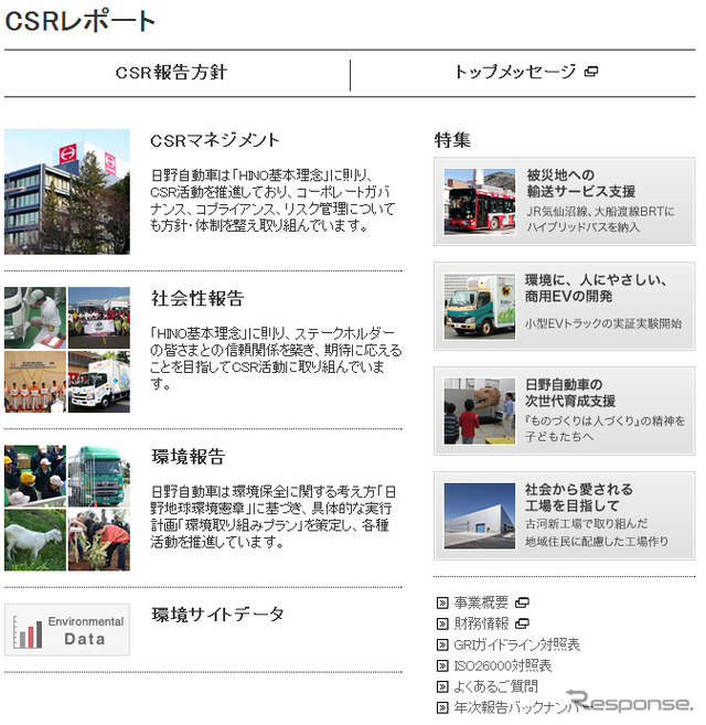 日野自動車CSRレポート