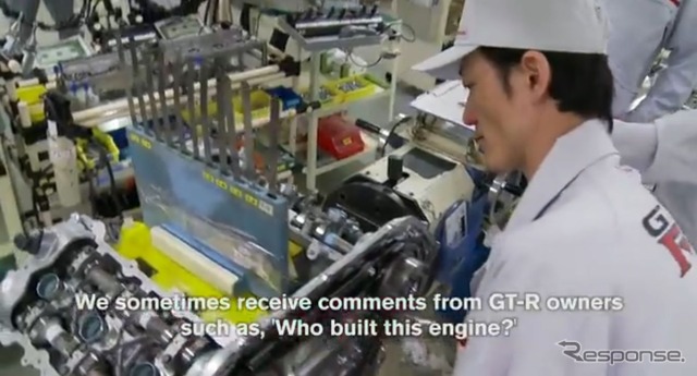 日産GT-Rのエンジン組み立て工程を紹介した公式映像