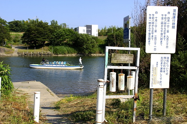 西岸にはポールを切った「キンコンカン」の呼び鈴が