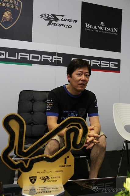 優勝した中谷明彦選手（ランボルギーニ・ブランパン・スーパートロフェオ 第3戦）