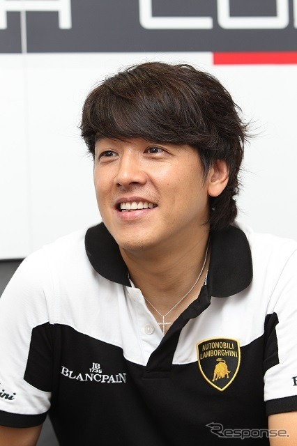 クラス優勝を果たしたリュ・シウォン選手(ランボルギーニ・ブランパン・スーパートロフェオ 第3戦)