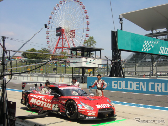 ポール発進ながら2位に敗れた、柳田&クインタレッリ組GT-R。