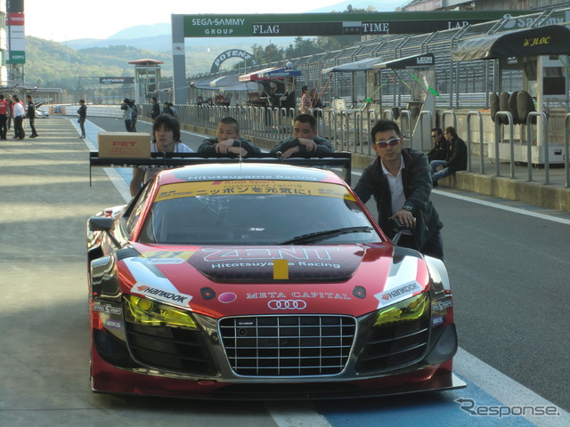 ZENT Audi R8 LMS ultra、第2戦富士での搬入日の模様。