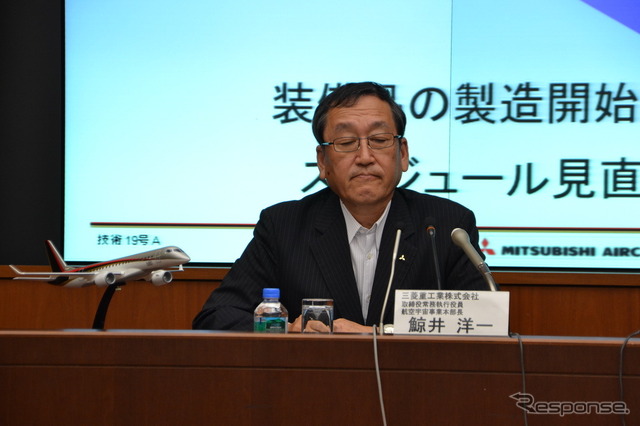 説明会に登壇した三菱重工 鯨井洋一航空宇宙事業本部長