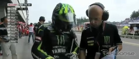 MotoGP第11戦の予選(動画キャプチャ)
